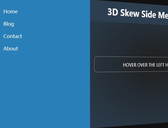 http://www.jqueryscript.net/menu/3D-Skew-Side-Menu-with-jQuery-CSS3-Transforms.html