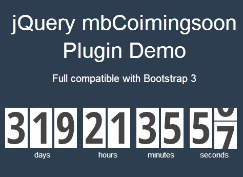 http://www.jqueryscript.net/time-clock/Animated-Responsive-jQuery-Countdown-Timer-Plugin-mbCoimingsoon.html