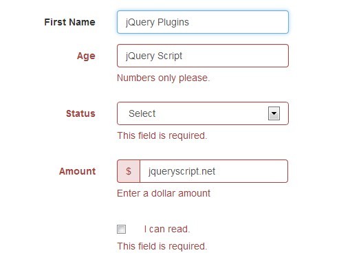 http://www.jqueryscript.net/form/Lightweight-Form-Validation-Plugin-For-jQuery-Bootstrap-jbootvalidator.html