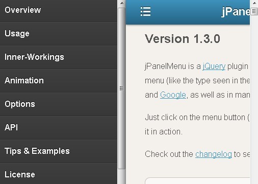 http://www.jqueryscript.net/menu/Paneled-Style-Navigation-Menu-Plugin-jPanelMenu.html