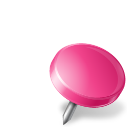 Pink drawing pin facing right