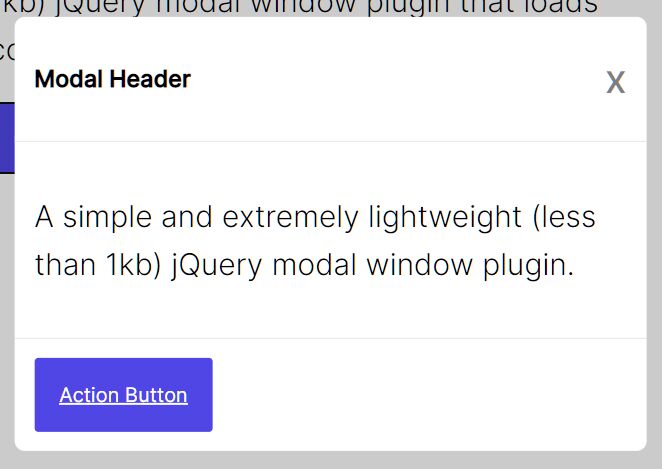 1kb Modal Component In jQuery - simpleModal
