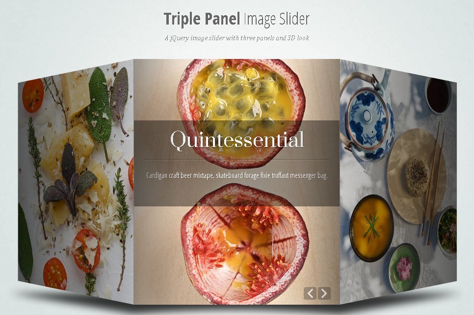 3D Triple Panel Image Slider Plugin with jQuery