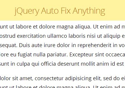 A Smart jQuery Plugin For Fixed Position Elements - Auto Fix Anything