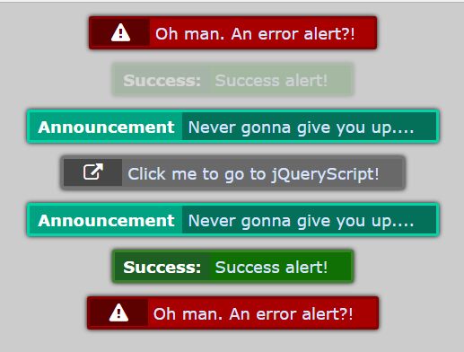 Easy Themeable Alert Notification Plugin With jQuery - Page Alert