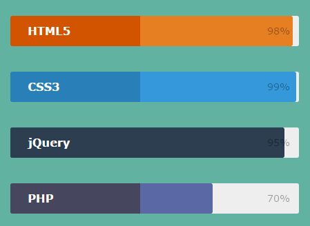 Animated Configurable Skill Bar Plugin with jQuery - Skills Bar