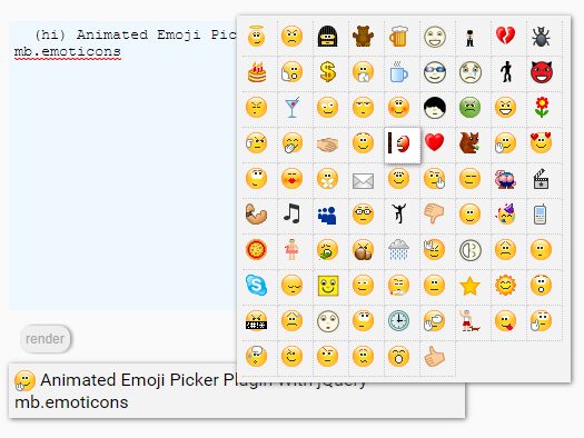 Animated Emoji Picker Plugin With jQuery - mb.emoticons