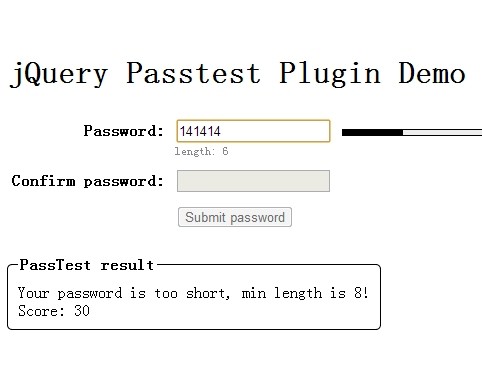 Animated Password Strength Indicator with jQuery Passtest Plugin