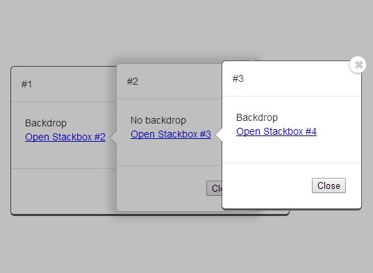 Animated & Stackable Modal Plugin with jQuery and CSS3 - Stackbox