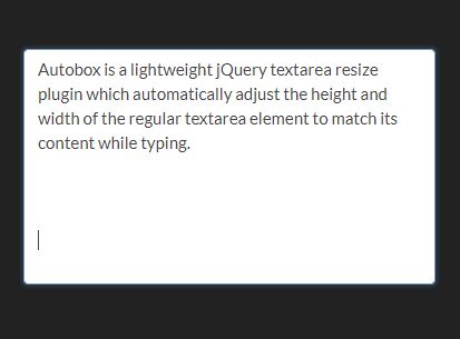 Auto Grow Textarea While Typing - jQuery Autobox