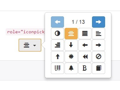 jQuery Based Icon Picker For Bootstrap 4/3 - iconpicker