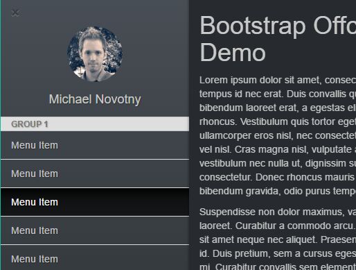 Tiny Bootstrap Off-canvas Navigation Plugin With jQuery