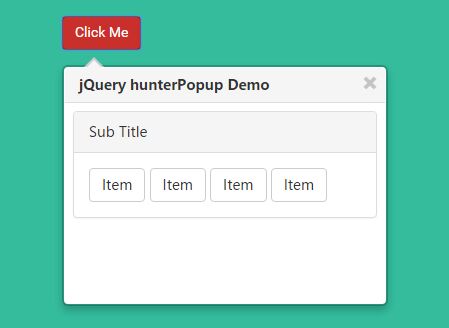 Bootstrap-style Popover Plugin For jQuery - hunterPopup