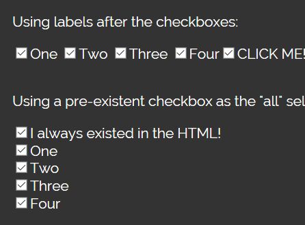 Check/Uncheck All Related Checkboxes - jQuery create-checkall