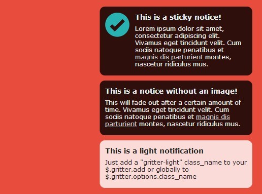 Classic Growl-like Notification Plugin For jQuery - Gritter