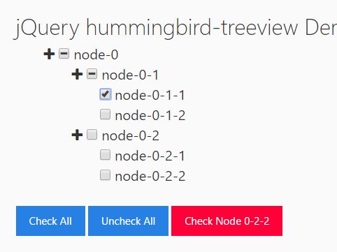 Collapsible Tree View With Checkboxes - jQuery hummingbird-treeview