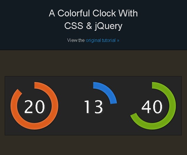 Colorful Circular Clock with Jquery and CSS