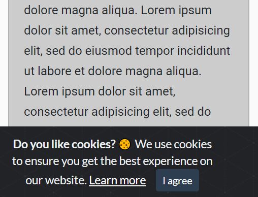 Cookie Consent Notice Plugin For Bootstrap 5/4