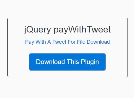 Cookie enabled Pay With A Tweet Plugin For jQuery payWithTweet - Download Cookie-enabled 'Pay With A Tweet' Plugin For jQuery - payWithTweet