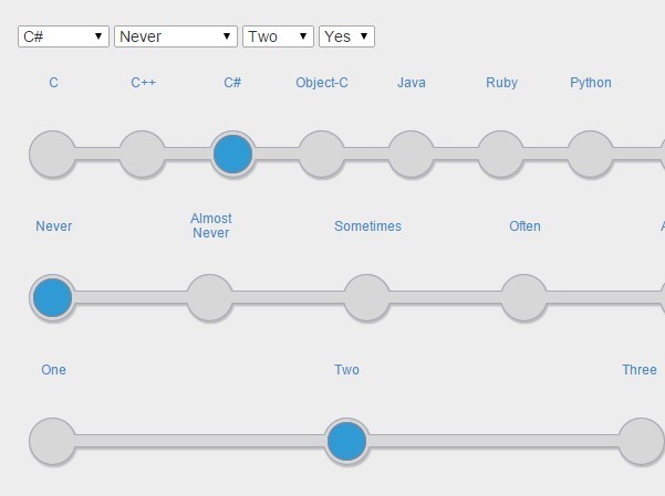 Create A Horizontal Selector with jQuery and Bootstrap