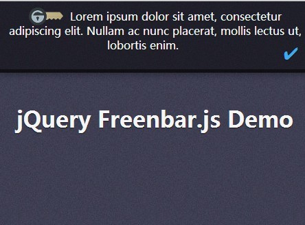 Create A Responsive Top Notification Bar with jQuery and CSS3 - Freenbar.js