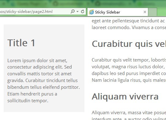 Creating A Fixed Position Sidebar With jQuery Sticky Sidebar Plugin