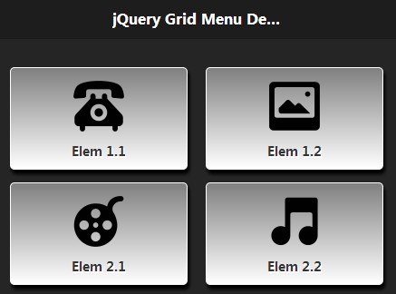 Creating A Mobile Menu Grid with jQuery and jQuery Mobile - Grid Menu