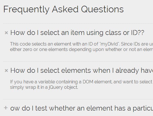 Creating An Accordion Style FAQ System with jQuery and CSS3