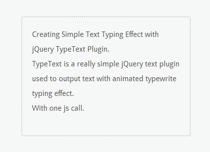 Creating Simple Text Typing Effect with jQuery TypeText Plugin