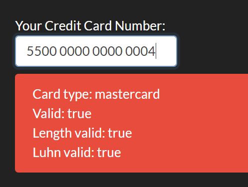 Credit Card Number/Type/Length/Luhn Validator - jquery.creditCardValidator.js