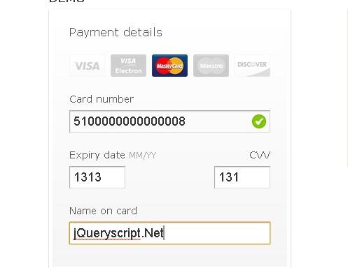 Credit Card Validator Plugin with jQuery