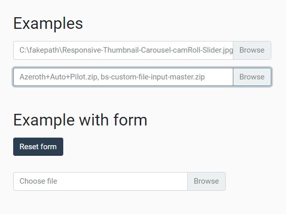 Custom File Input For Bootstrap 4 - bs-custom-file-input