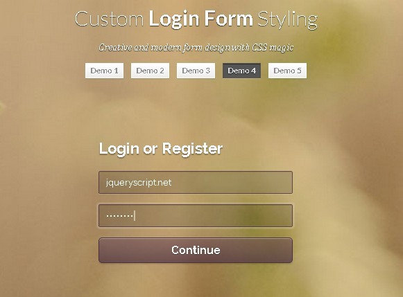 Custom Login Form Styling with Pure CSS3
