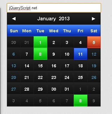 Customizable and Lightweight Date Picker Plugin For jQuery - glDatePicker