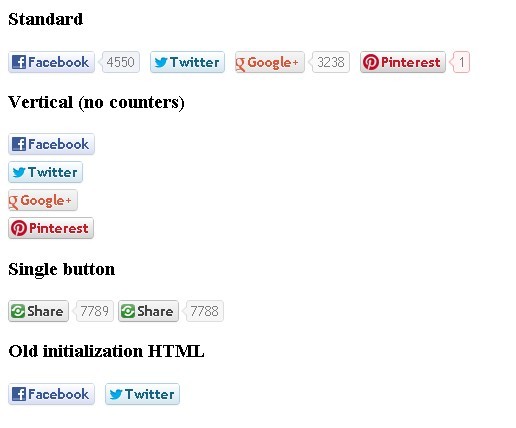 Customizable Social Like Button and Counter Plugin - social likes