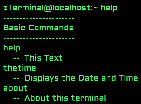 Tiny Customizable Terminal Simulator For Websites - jQuery zTerminal