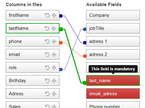 Draw Dynamic Lines Between Two Lists - jQuery FieldsLinker