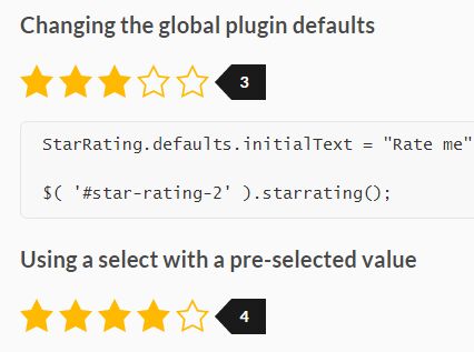 Dynamic Select Based Rating Plugin For jQuery - star-rating.js