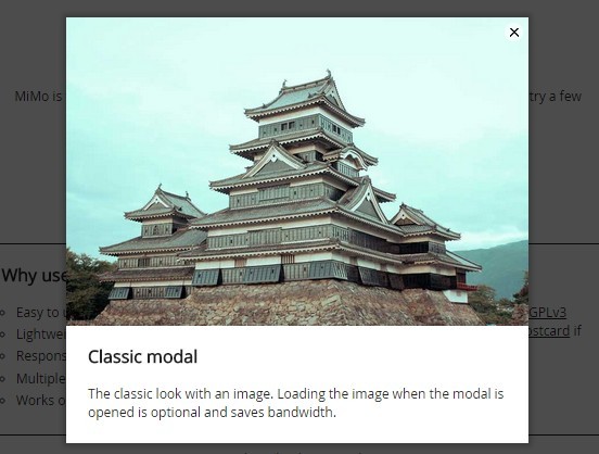 Easy Customizable jQuery Modal Plugin Plugin - MiMo