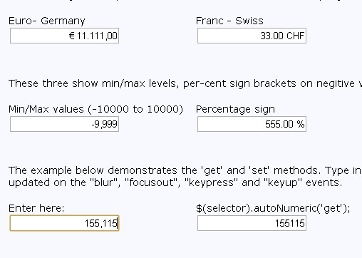 Easy Number and Currency Formatting Library - autoNumeric