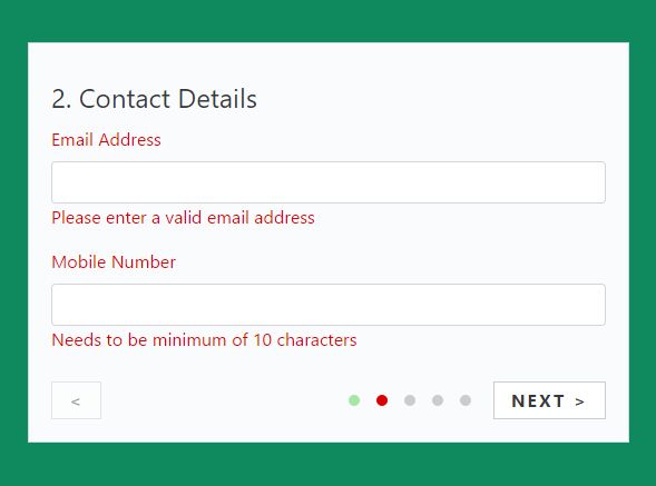 Easy Sequential Step Wizard With Data Validation - jQuery Stepform