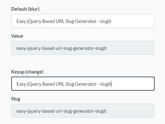 Easy jQuery Based URL Slug Generator - slugit