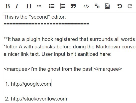 Easy jQuery Markdown Editor with Instant Preview - mdejs