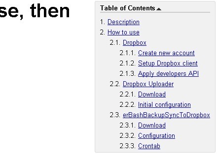 Easy jQuery Table Of Contents Plugin - erToc