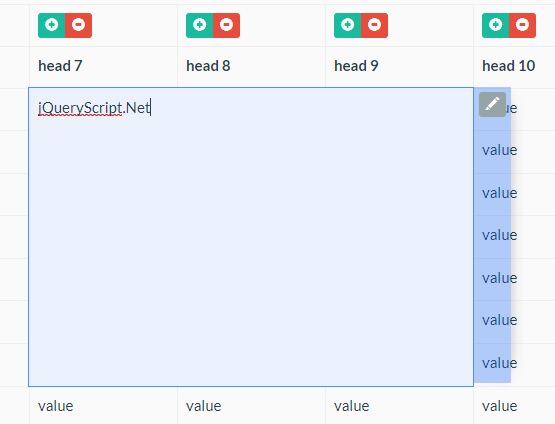 Dynamic Editable Table Plugin With jQuery - TableEdit.js