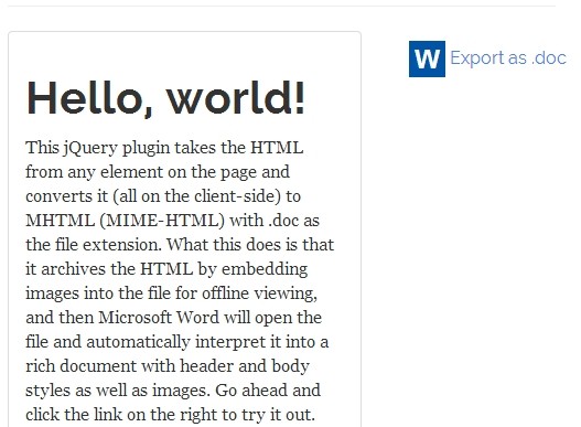 Export Html To Word Document With Images Using jQuery Word Export Plugin