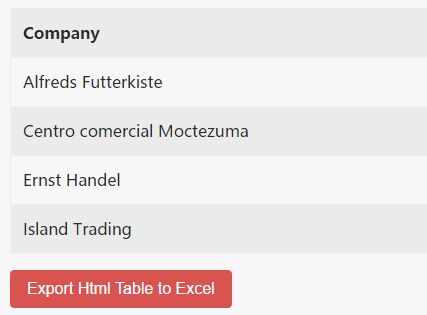 Export Table & JSON Data To Excel With jQuery - ExportToExcel