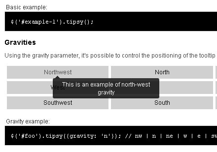 Facebook-like jQuery Tooltip Plugin - Tipsy