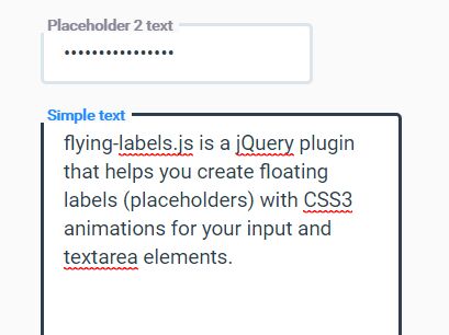Animated Floating Input label Plugin With jQuery And CSS3 - flying-labels.js