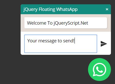Floating WhatsApp Message Button - jQuery Floating WhatsApp